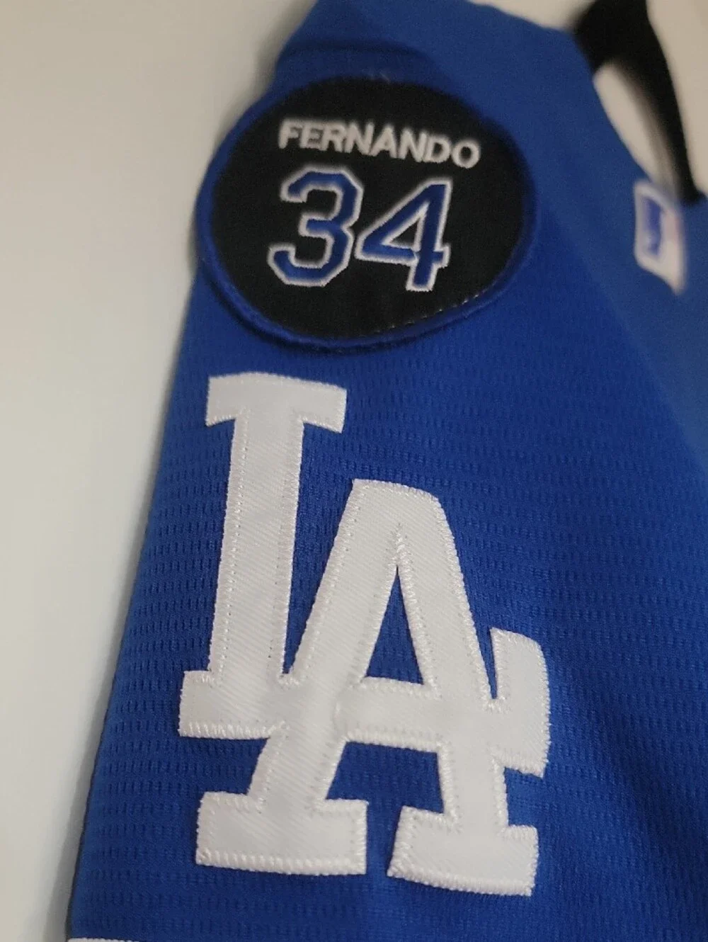 Nike Blue Dodgers Jersey with White Script and Red 17